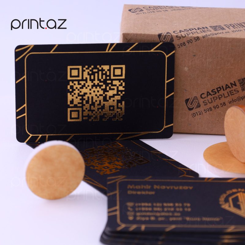 Reverse face: QR code in foil