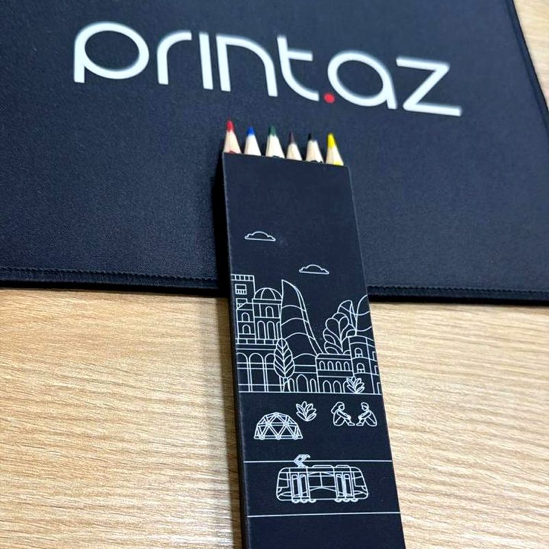 Pencil set in a printed sleeve